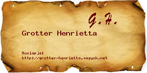 Grotter Henrietta névjegykártya