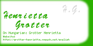 henrietta grotter business card